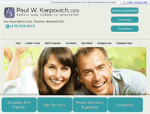 Tablet Screenshot of karpovichdental.com